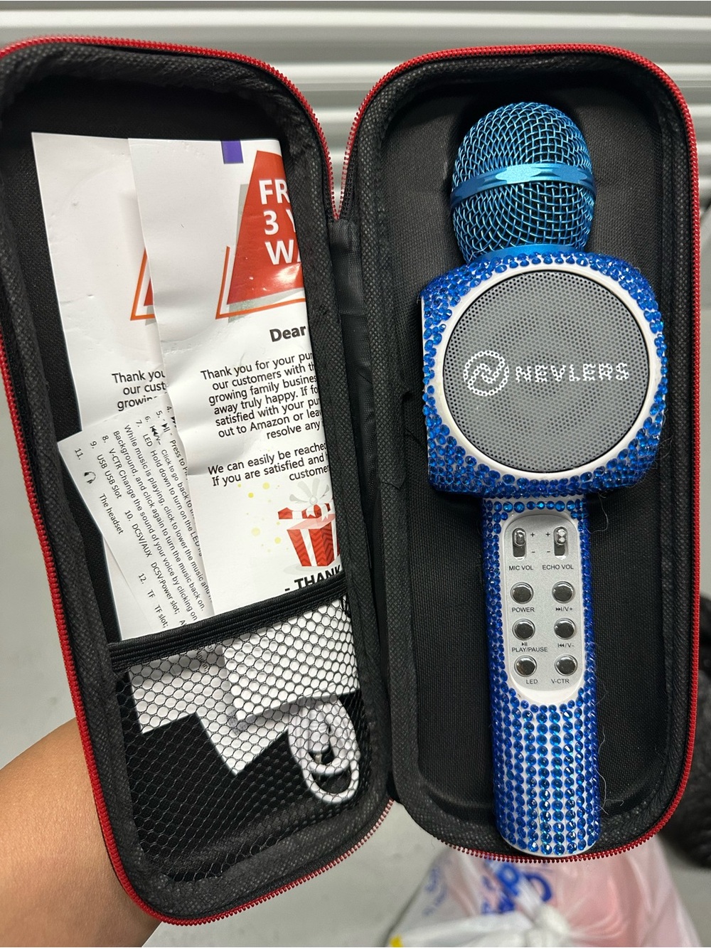 Heylers Blue Crystal Wireless Karaoke Microphone